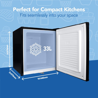 Table Top Freezer 1.2 cu ft 17.3in Black Compact