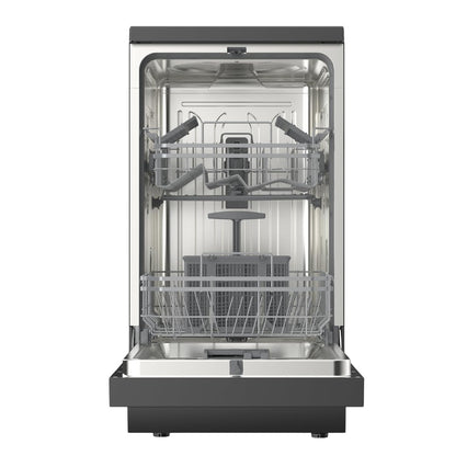 Freestanding Dishwasher 17.7in 9 Place Settings 4 Programs Black