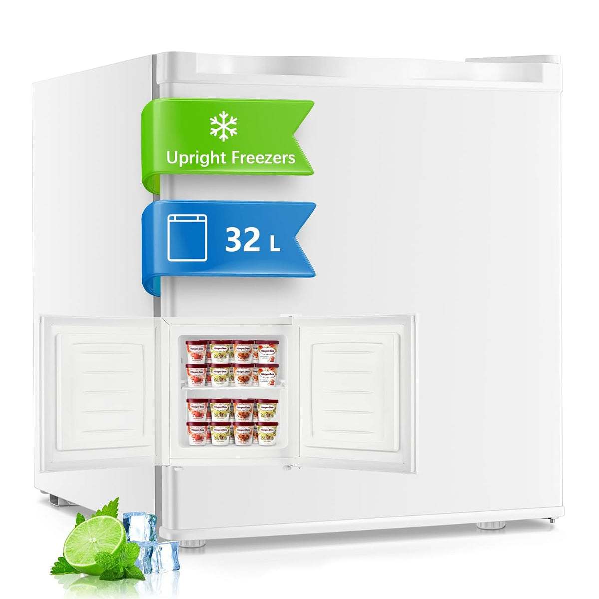 Table Top Mini Freezer 1.1 cu ft White Freestanding