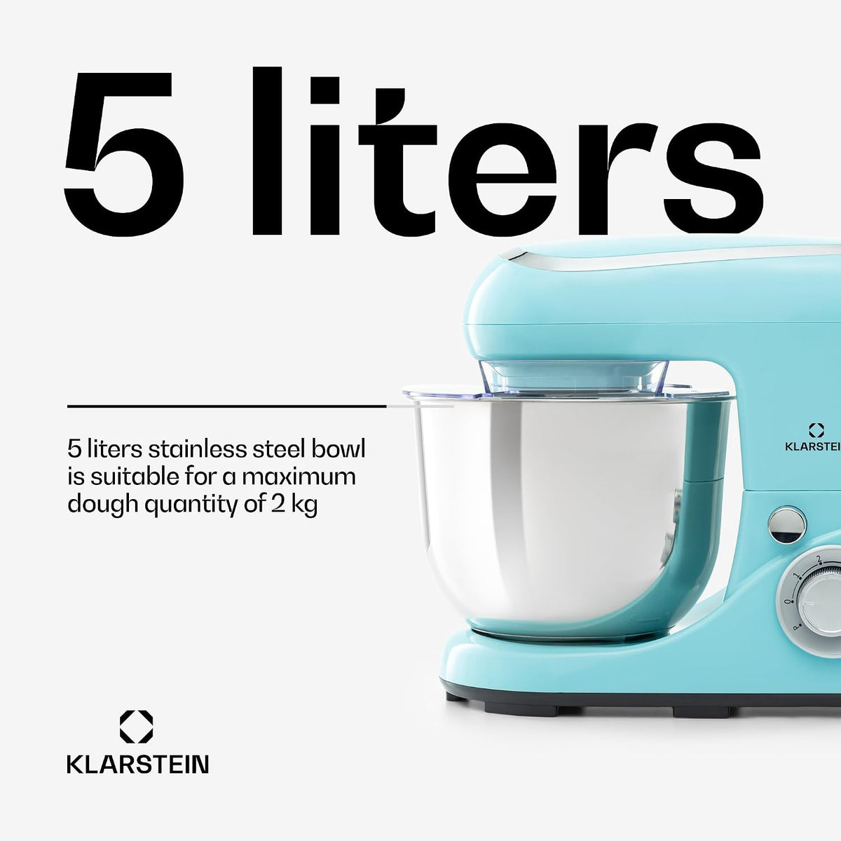 Stand Mixer 5.3 Qt 1300W 6 Speeds Planetary Mixing Action Blue