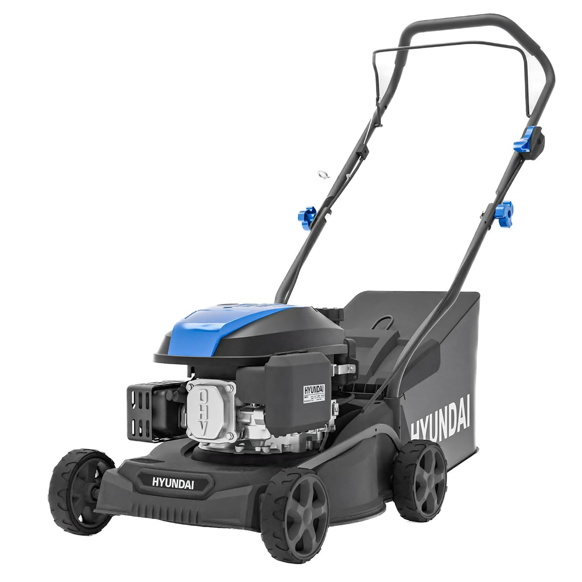 Petrol Lawn Mower 15.7in 139cc 7 Cutting Heights 1-3 in 10.6 Gal Grass Bag Black