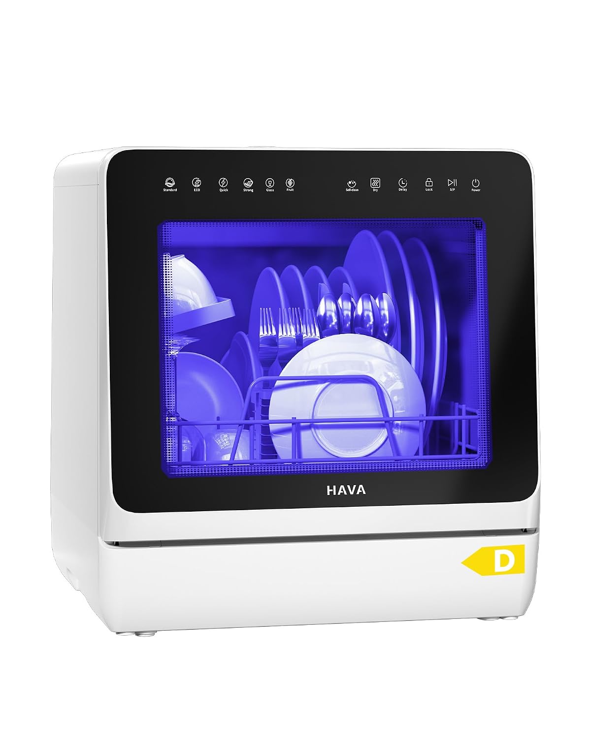Countertop Dishwasher 5.3 Qt 8 Programs With Water Softener Black