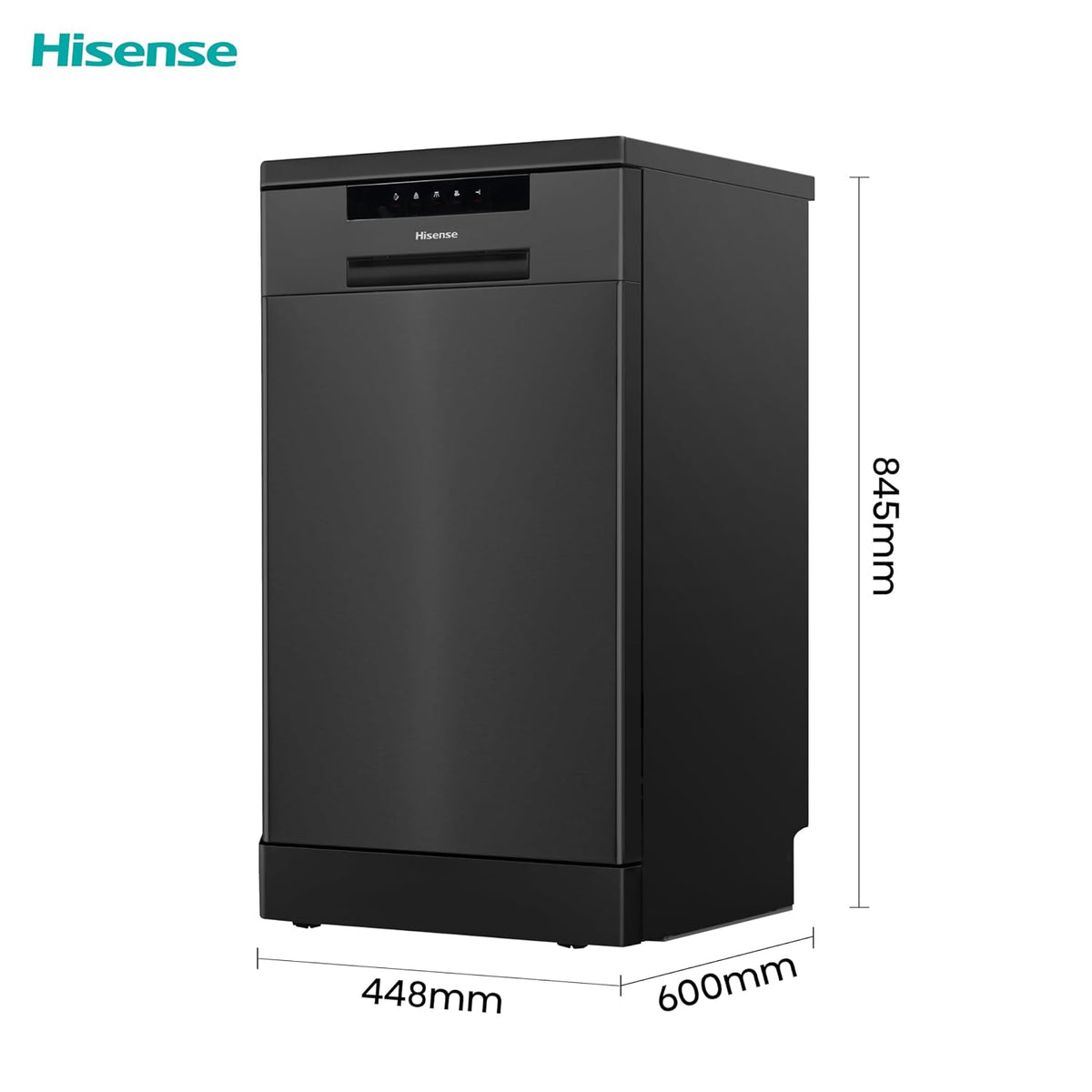 Freestanding Dishwasher 10 Place Settings 23.6in Black