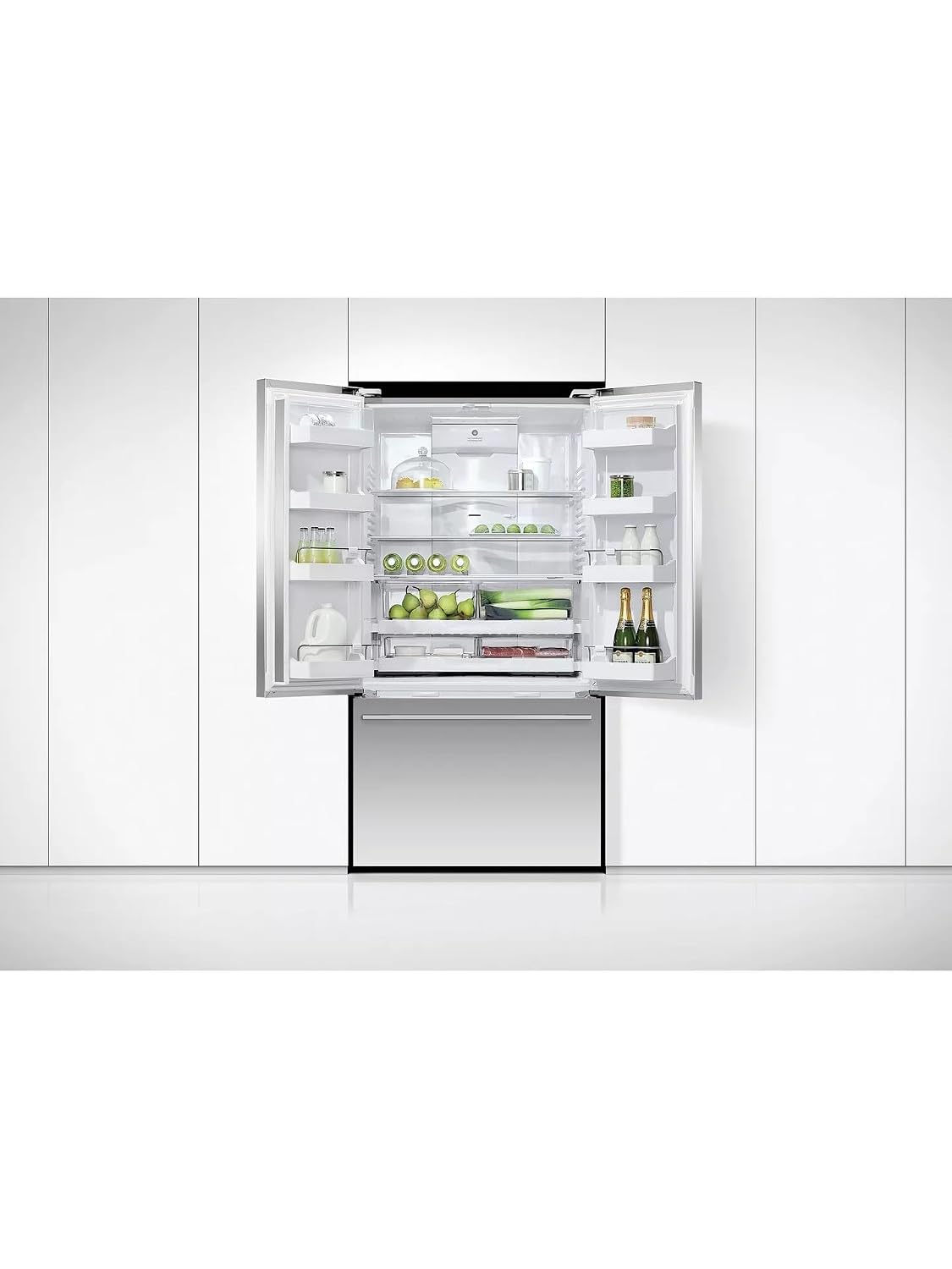 Freestanding French Door Fridge Freezer 20.1 cu ft 35.4in Stainless Steel