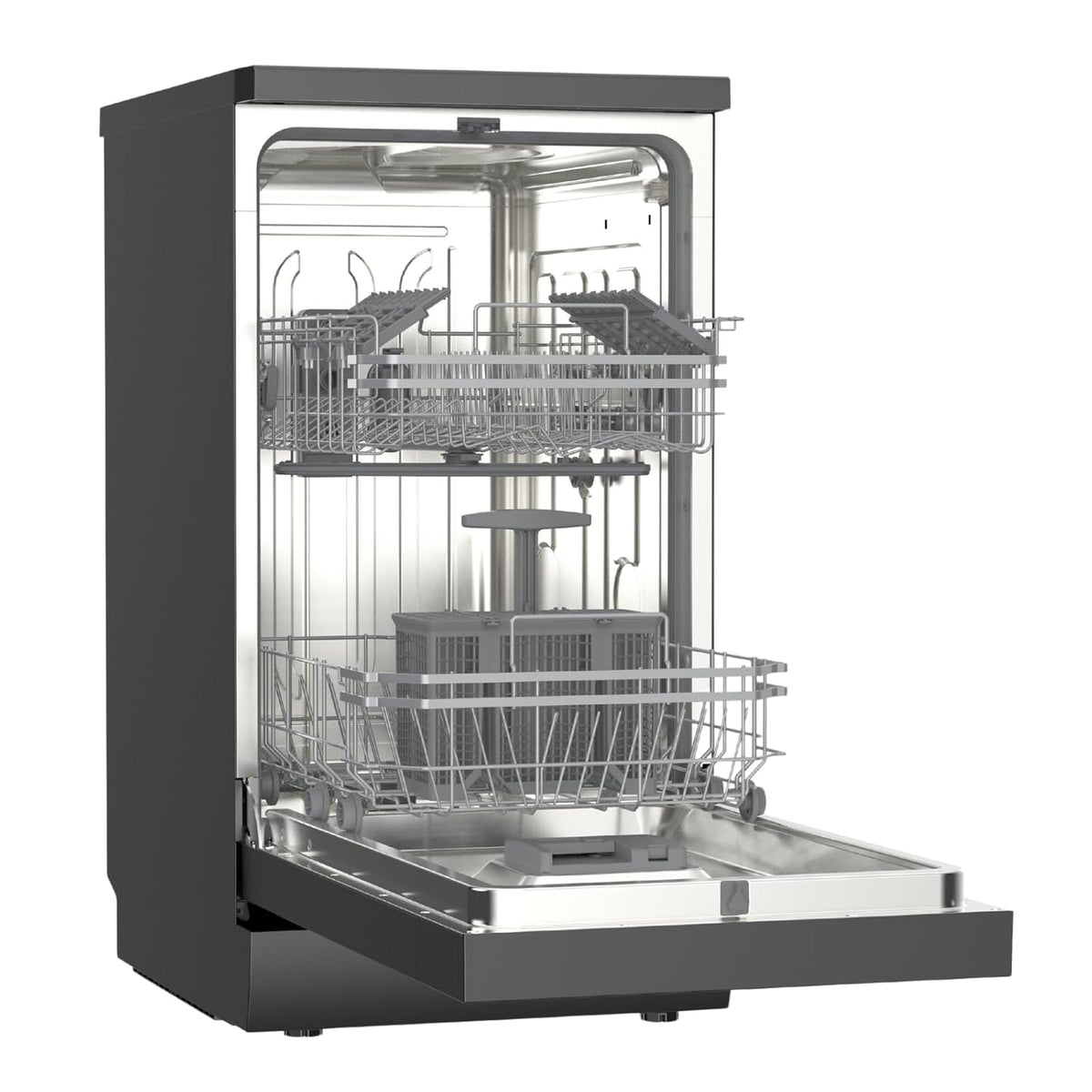 Freestanding Dishwasher 17.7in 9 Place Settings 4 Programs Black