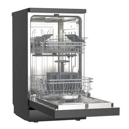 Freestanding Dishwasher 17.7in 9 Place Settings 4 Programs Black