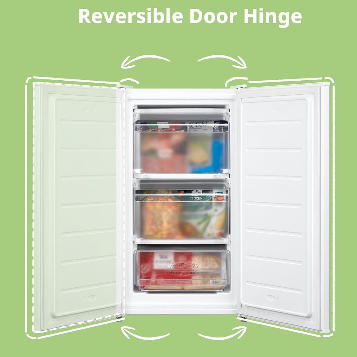 Under Counter Freezer 2.1 cu ft Freestanding With Reversible Door White