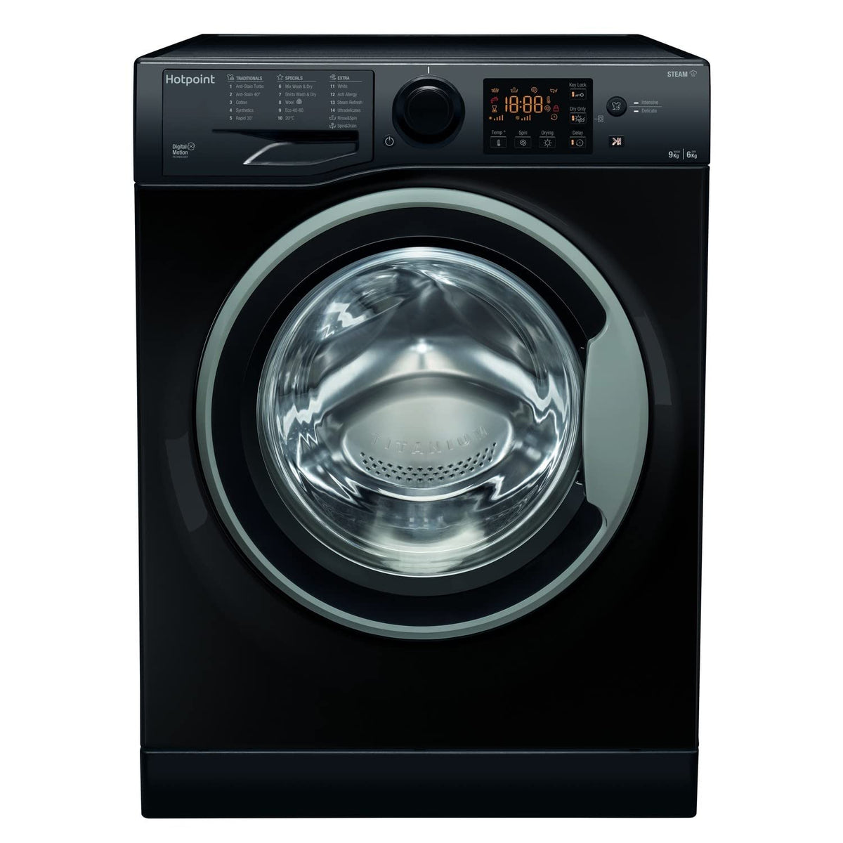 Freestanding Washer Dryer 19.8lb Wash 13.2lb Dry 1400rpm Black