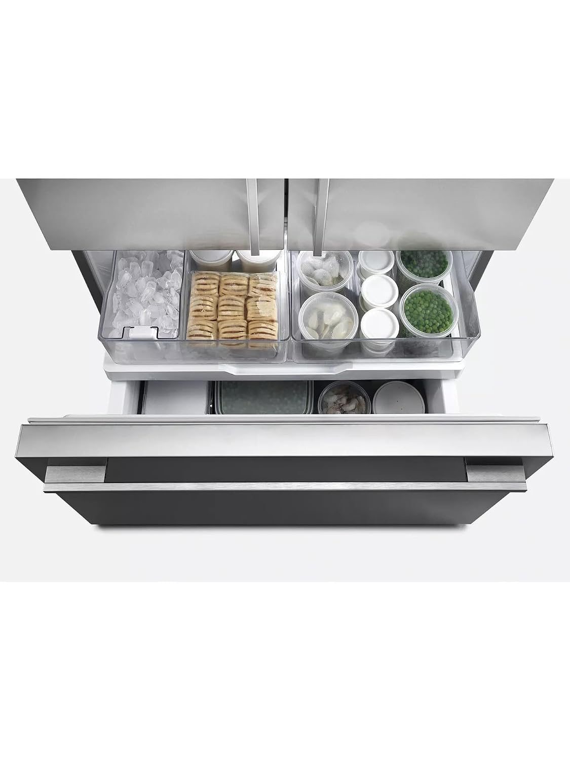 Freestanding French Door Fridge Freezer 20.1 cu ft 35.4in Stainless Steel