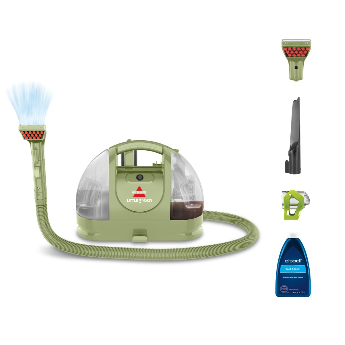 Portable Spot Cleaner 7800Pa Suction Dual Tank 1.5 Qt Green