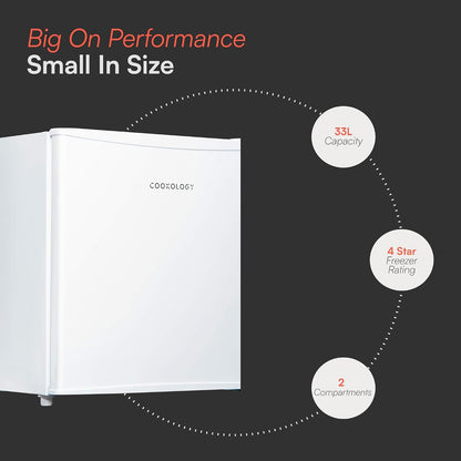 Freestanding Mini Freezer 1.1 cu ft 42dB Adjustable Temperature White