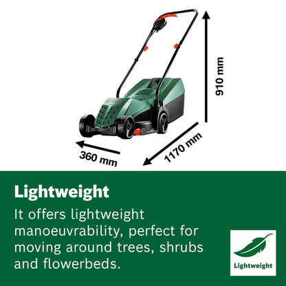 Corded Lawn Mower 12.6in 1200W 8.2 Gal Grass Box Extra Blade