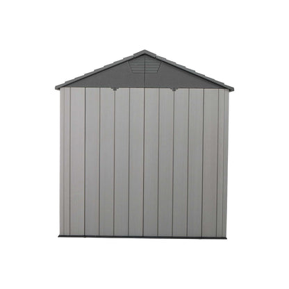 Garden Storage Shed 7 X 9.5 Ft Light Gray HDPE Steel Reinforced
