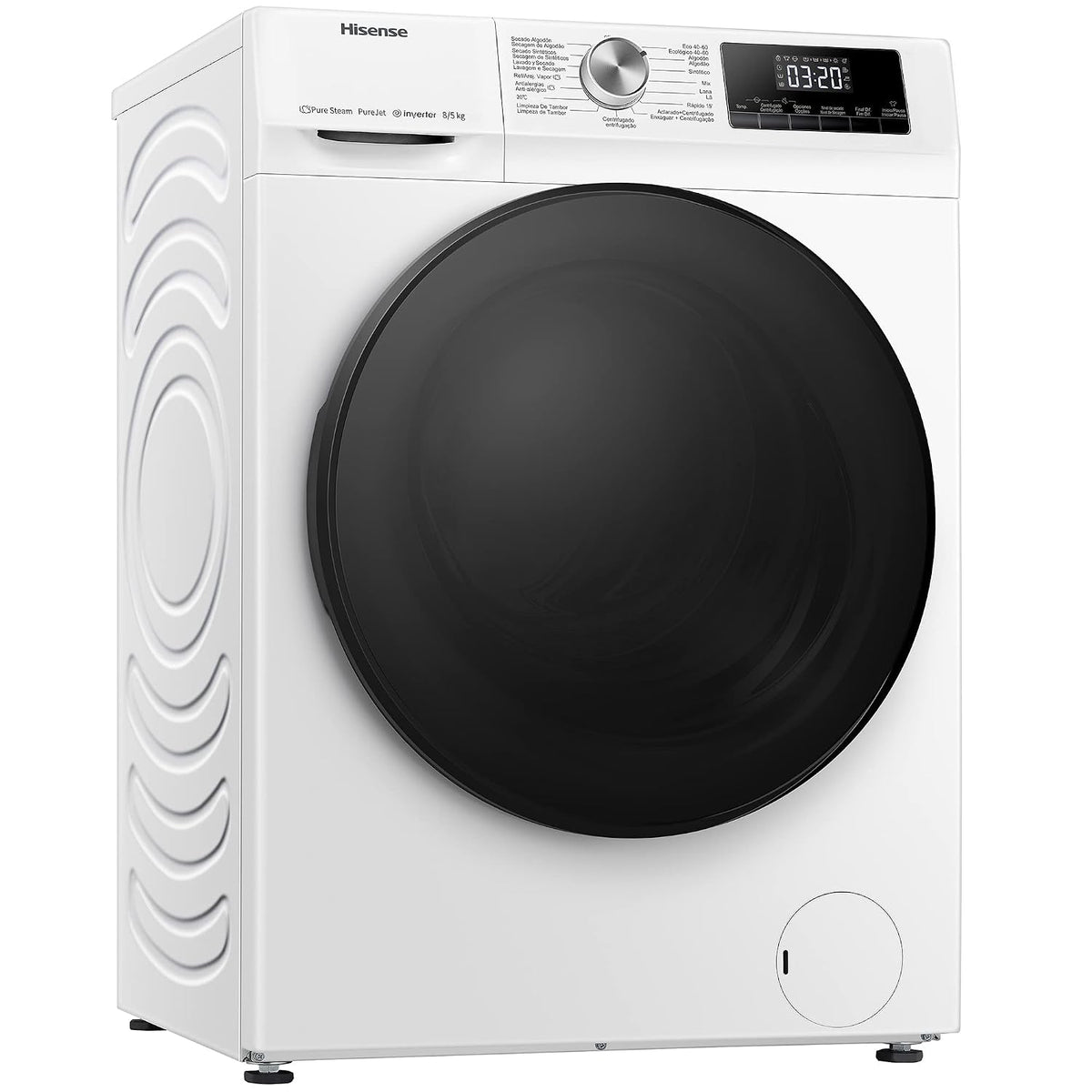 Freestanding Washer Dryer 17.6lb Wash 11lb Dry 1400Rpm Pure Steam White