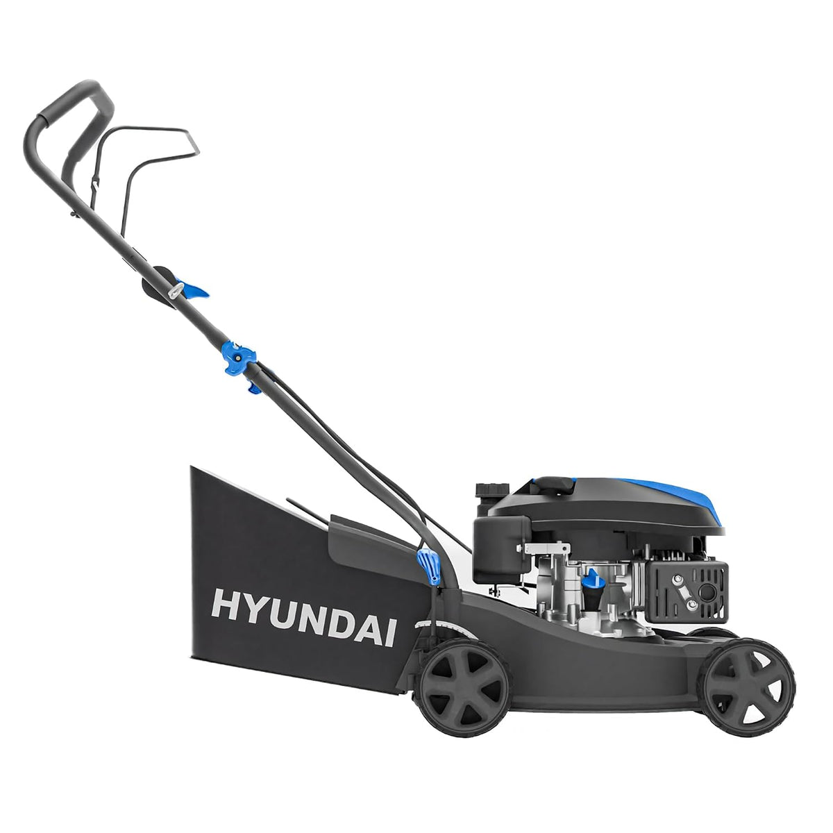 Petrol Lawn Mower 15.7in 139cc 7 Cutting Heights 1-3 in 10.6 Gal Grass Bag Black