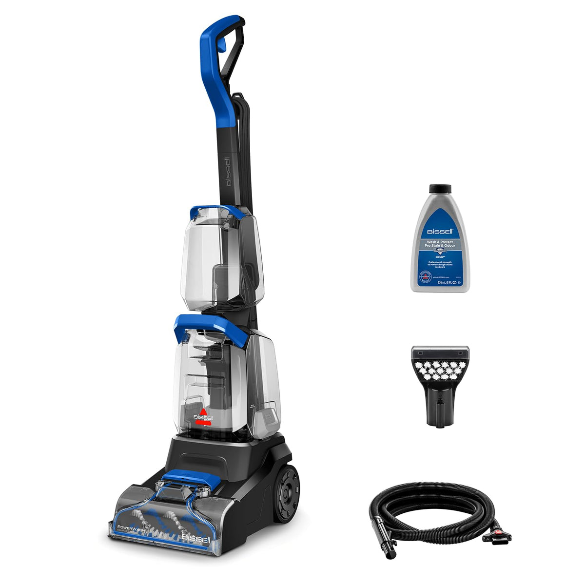 Compact Carpet Cleaner 600W 0.5 Qt Detachable Hose Blue