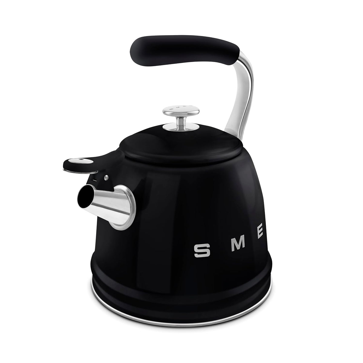 Whistling Kettle 2.4 Qt Stainless Steel Silicone Handle Black