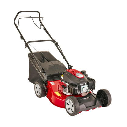 Self-Propelled Petrol Lawnmower 15.4in 123cc 10.6 Gal Grass Collector Red
