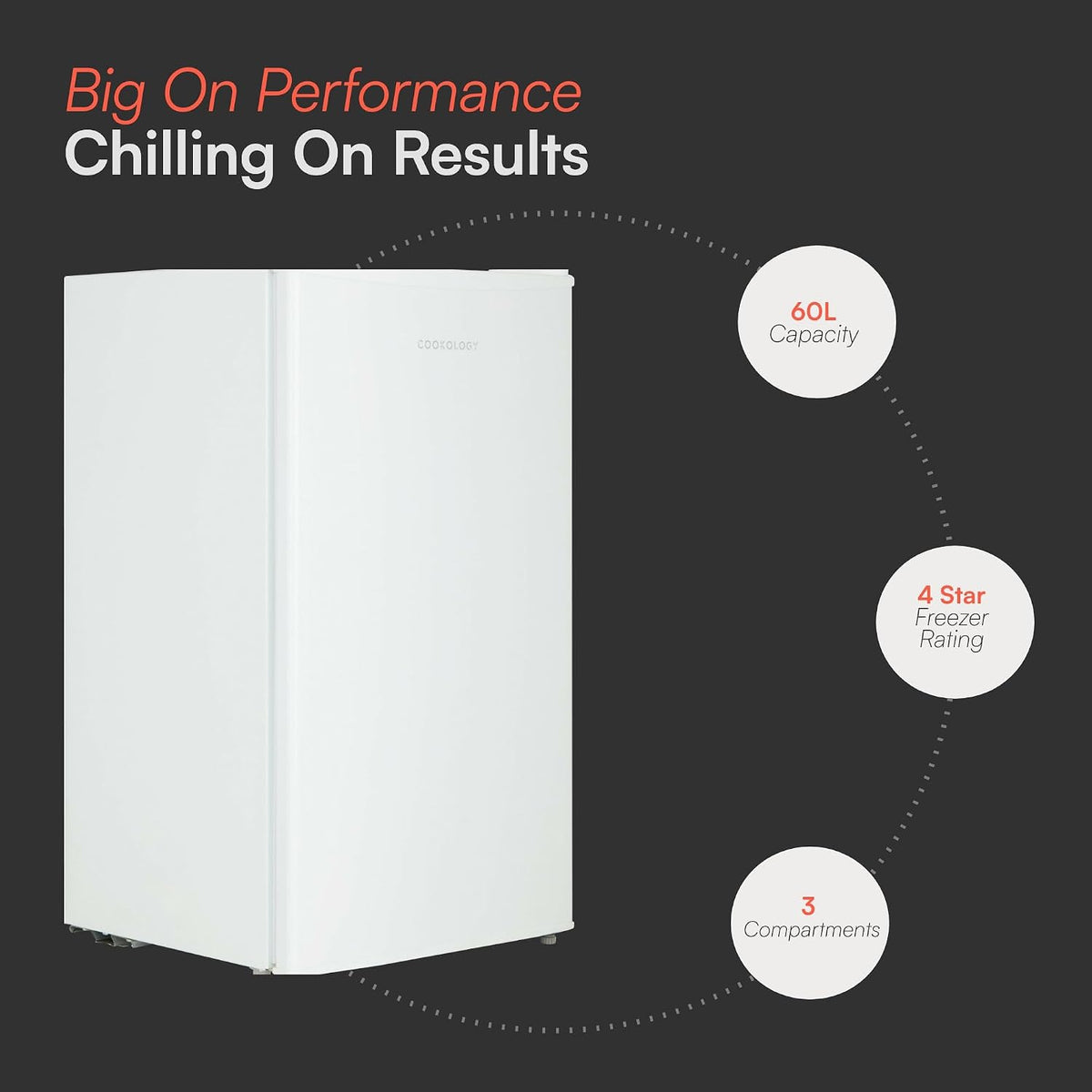 Freestanding Under Counter Freezer 2.1 cu ft White