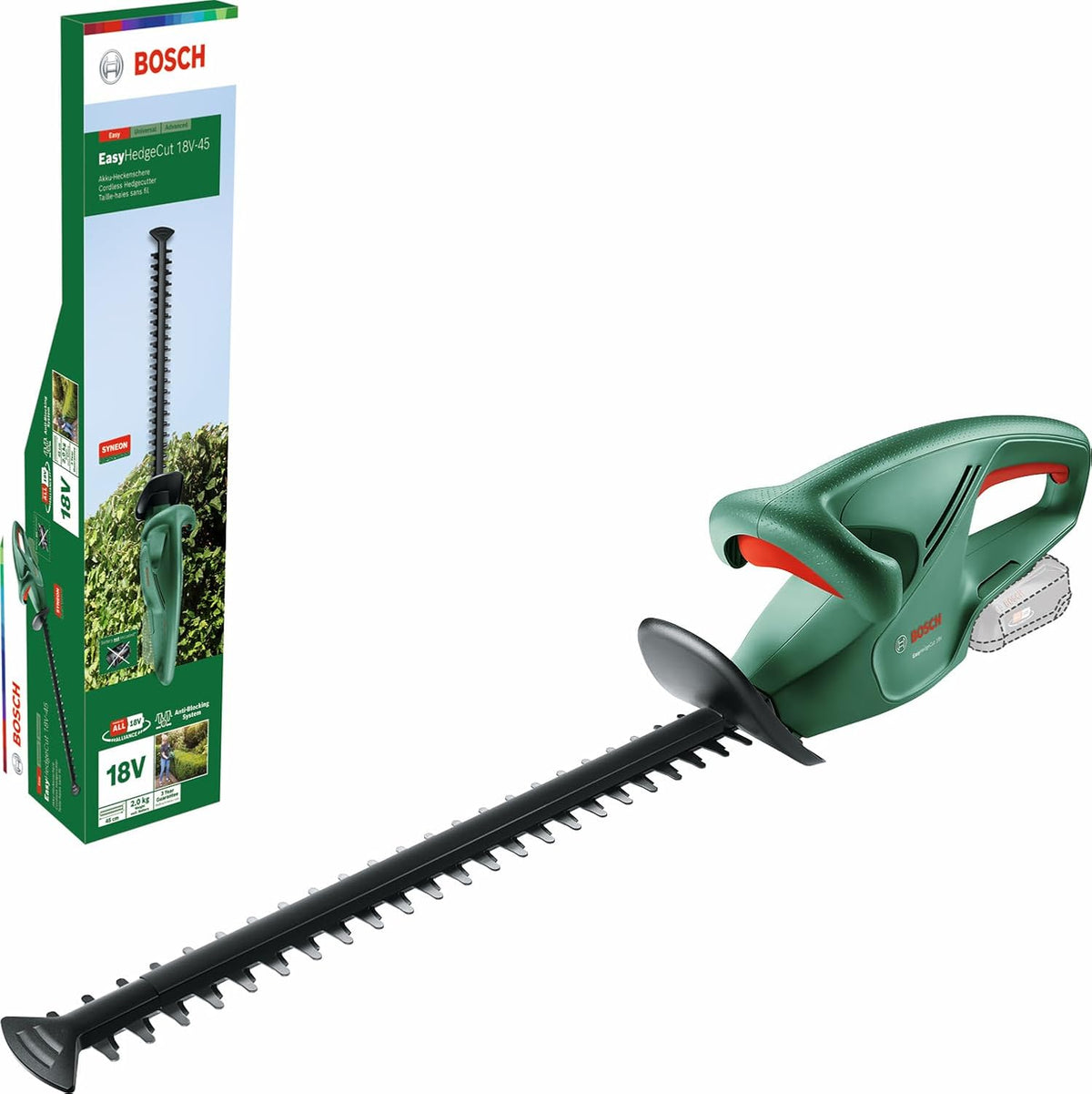 Cordless Hedge Trimmer 17.7in 18V 2.0Ah Anti-Blocking System
