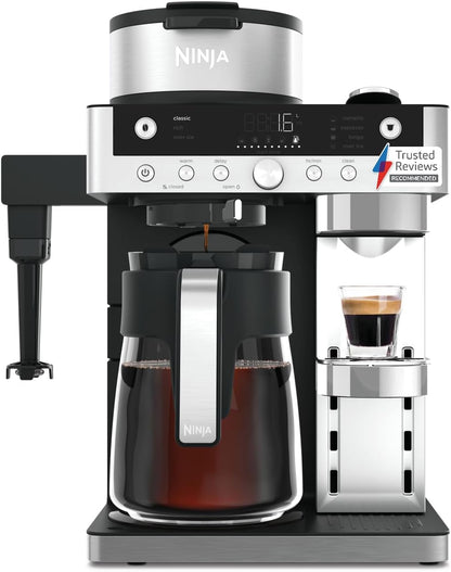 2-in-1 Filter Coffee And Pod Capsule Machine 1.9 Qt Built-in Milk Frother Black