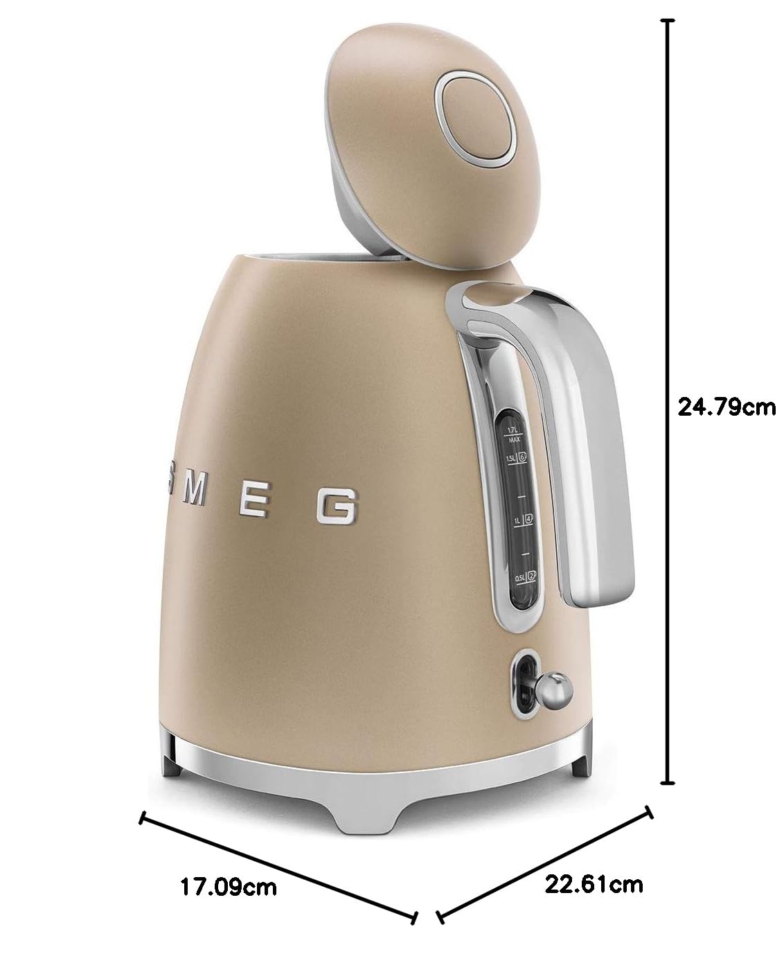 Electric Kettle 1.8 Qt 2400W 360° Swivel Base Champagne Matt
