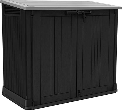 Outdoor Garden Storage Shed 232.5 Gal Top And Front Opening Light Gray