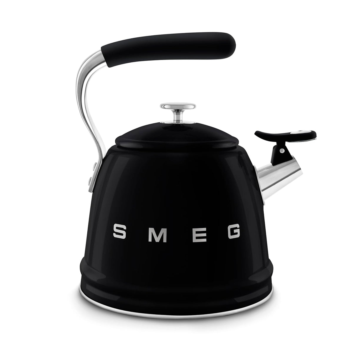 Whistling Kettle 2.4 Qt Stainless Steel Silicone Handle Black