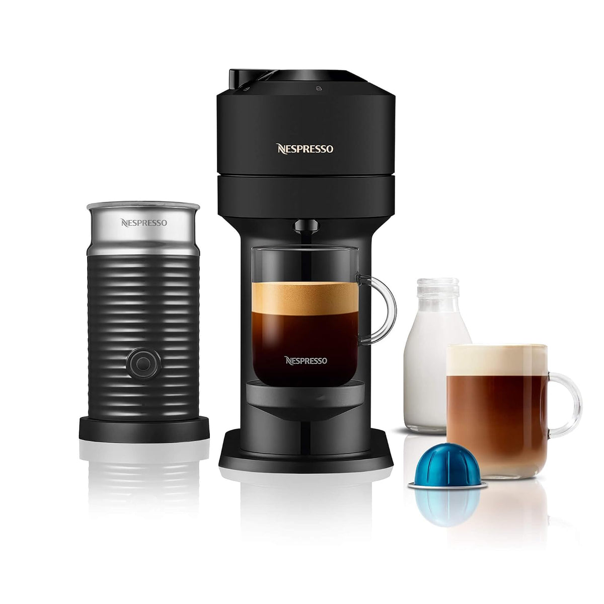 Automatic Pod Coffee Machine With One Touch Brewing 1.2 Qt Matte Black