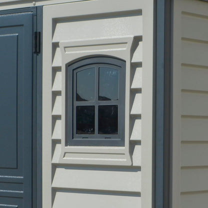Plastic Garden Storage Shed 10.5 X 8 Ft Double Doors Lockable Dark Gray