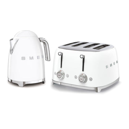 Retro Style Kettle And Toaster Set 1.8 Qt 3000W 4-Slice 2000W White