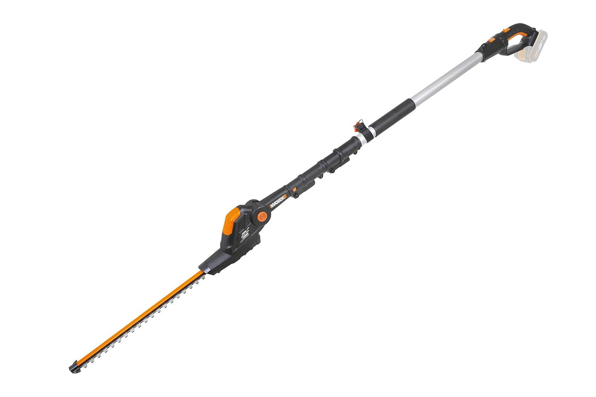 Cordless Pole Hedge Trimmer 17.7in 10.5ft Reach 10-Position Head Black