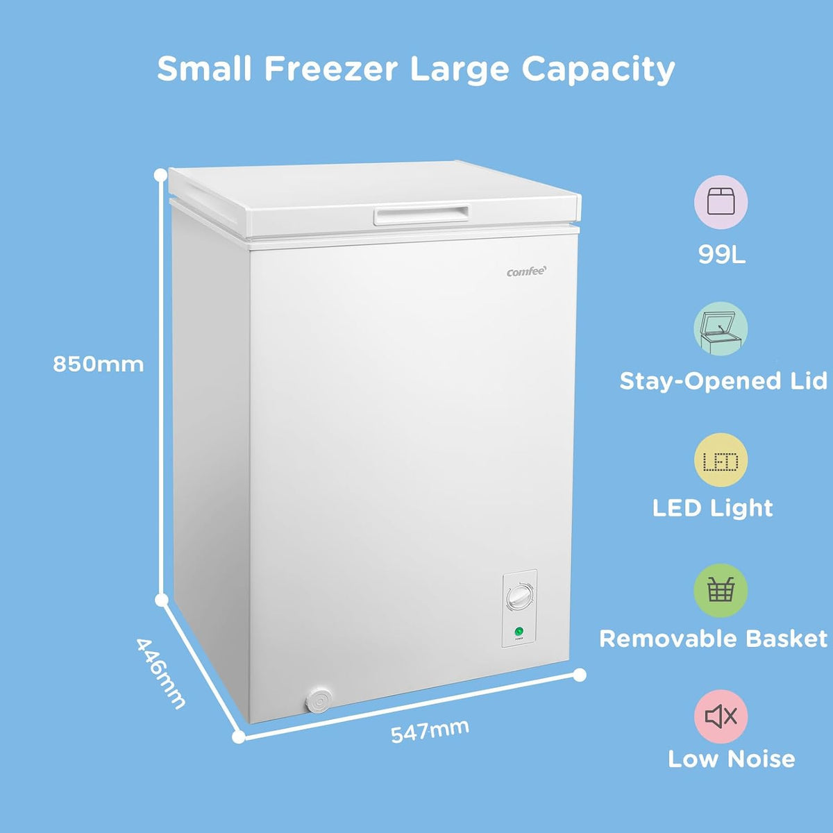 Chest Freezer 3.5 cu ft 21.5in White Freestanding
