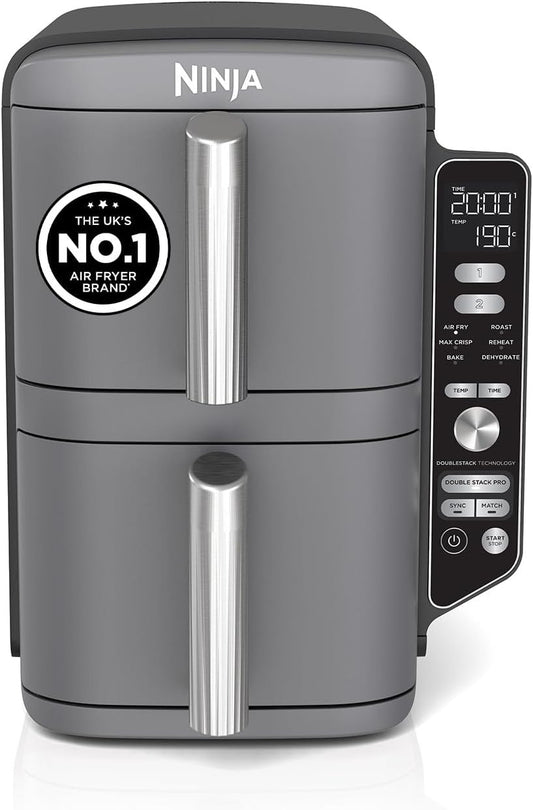 Double Stack XL Air Fryer 10 Qt 2470W Vertical Dual Drawer Gray