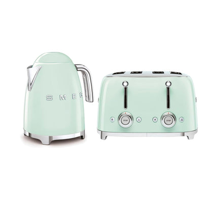 Retro Style Kettle And Toaster Set 1.8 Qt 3000W 4-Slice 2000W White