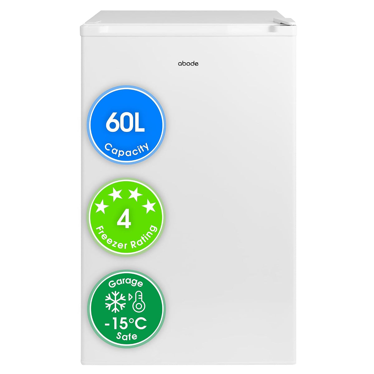 Under Counter Freezer 18.9in 2.1 cu ft Freestanding White Reversible Door