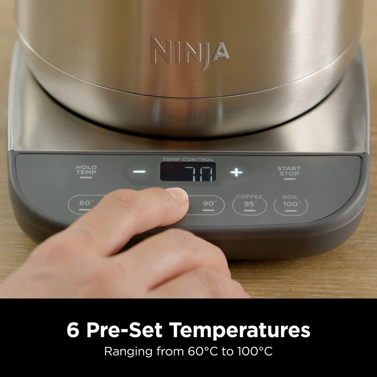 Temperature Control Kettle 1.8 Qt 3000W Rapid Boil Stainless Steel