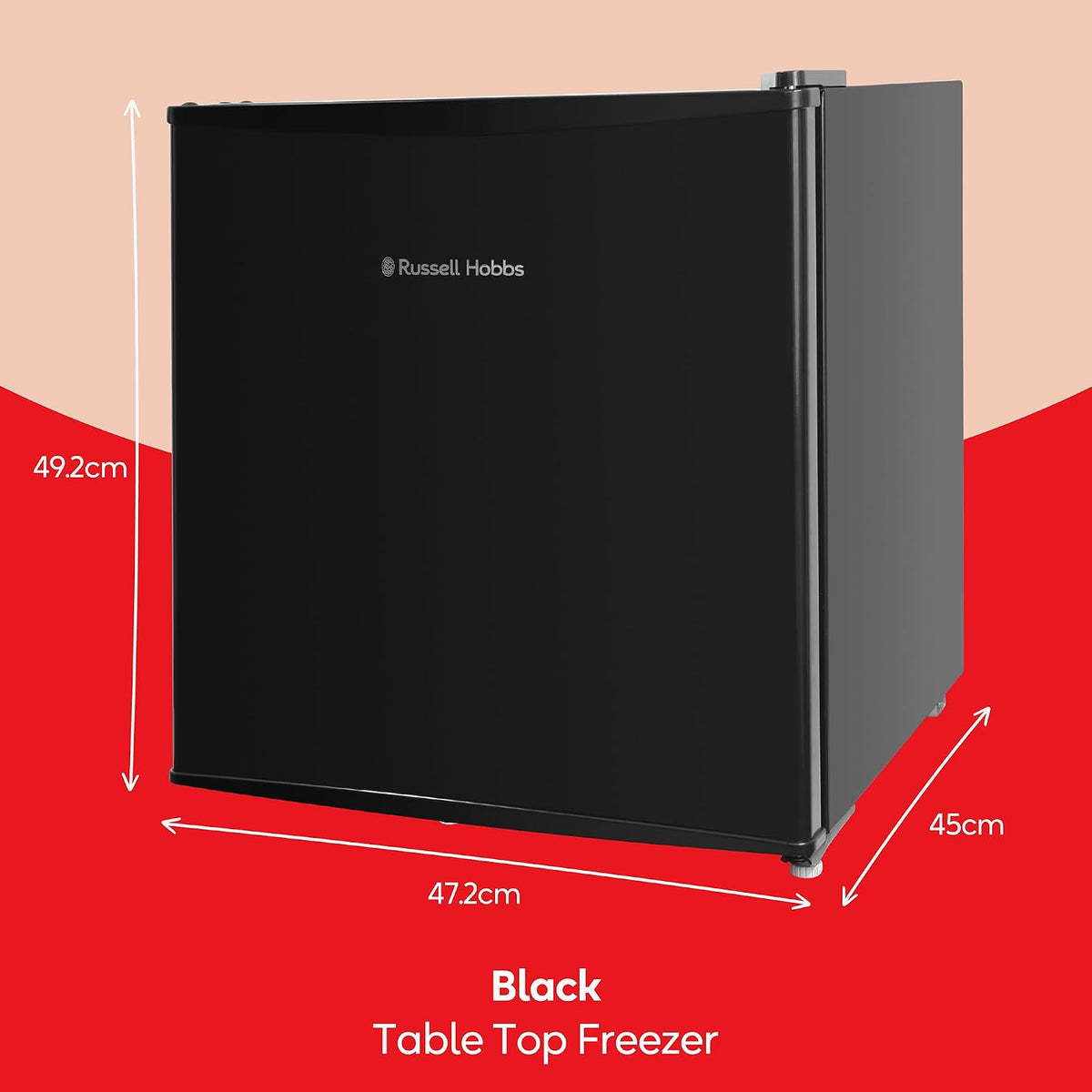 Freestanding Mini Freezer 1.1 cu ft Adjustable Temperature Black Reversible Door