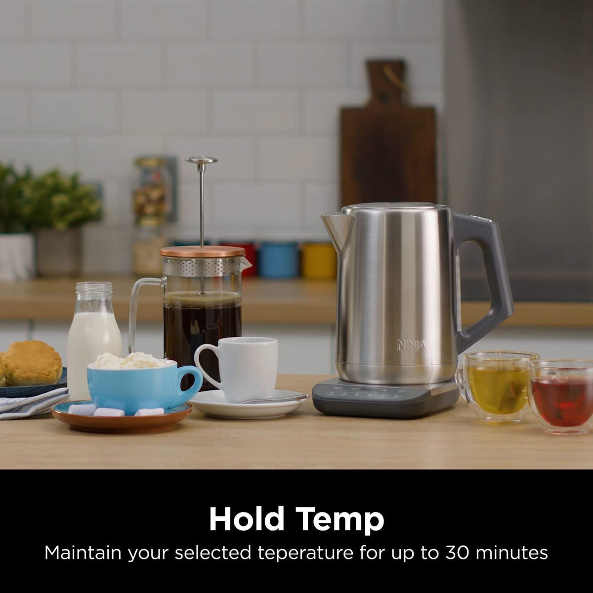 Temperature Control Kettle 1.8 Qt 3000W Rapid Boil Stainless Steel