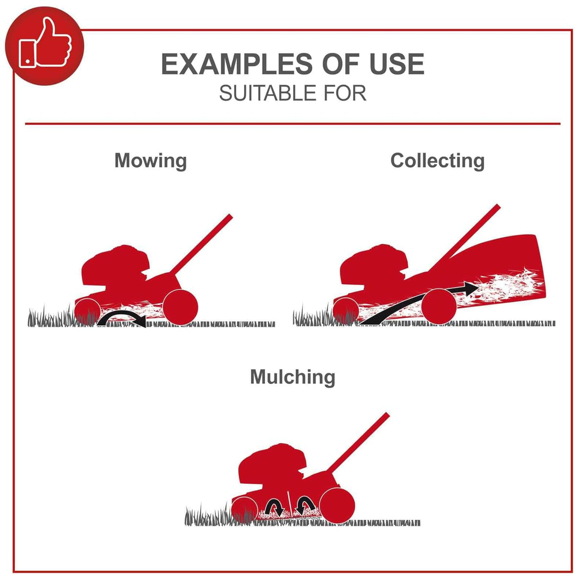 Self-Propelled Petrol Lawn Mower 16.5in 131cc 11.9 Gal Grass Box Red Black
