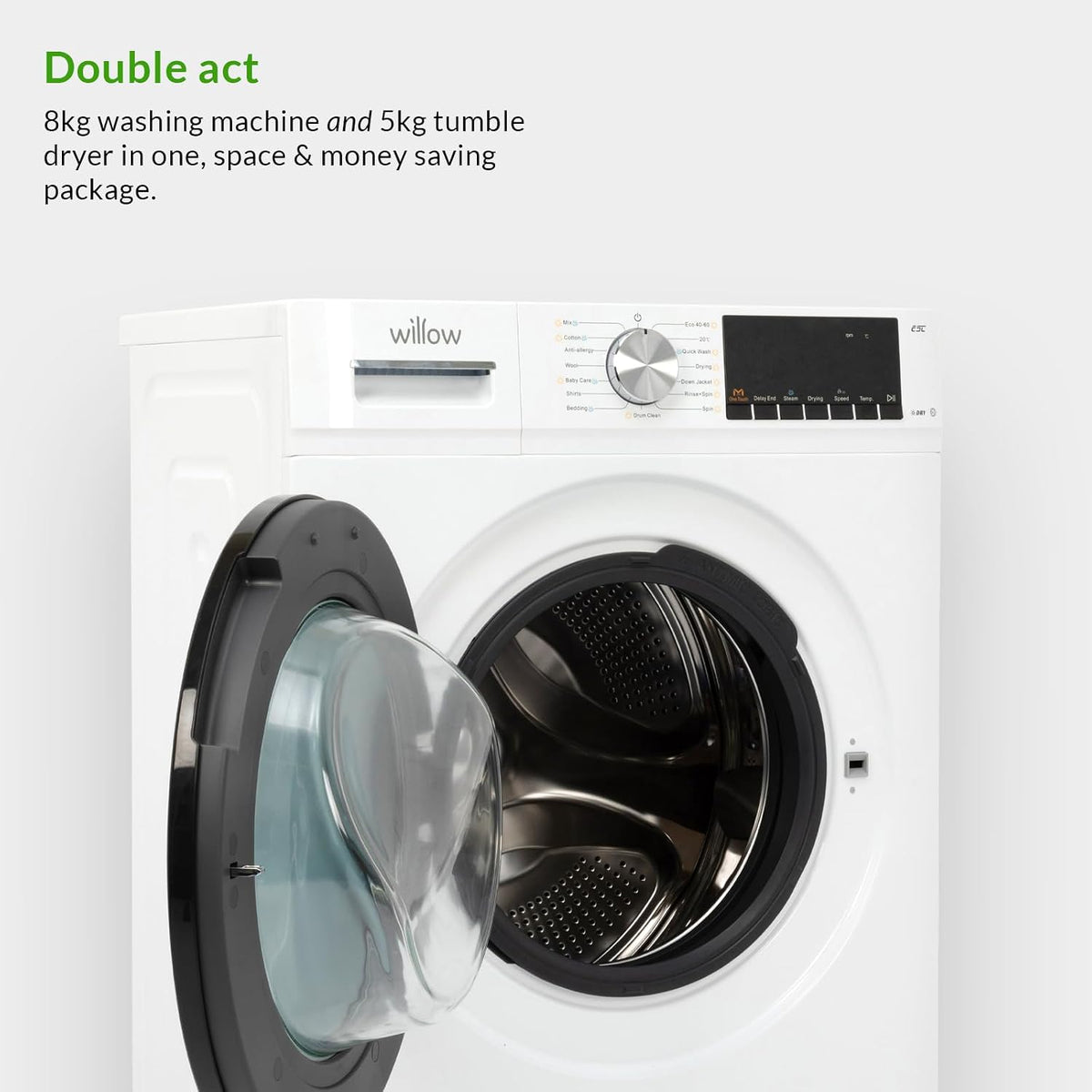 Freestanding Washer Dryer 17.6lb Wash 11lb Dry 1400Rpm White