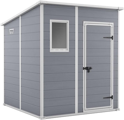 Garden Storage Shed 6 X 6 Ft Gray Resin Single Door