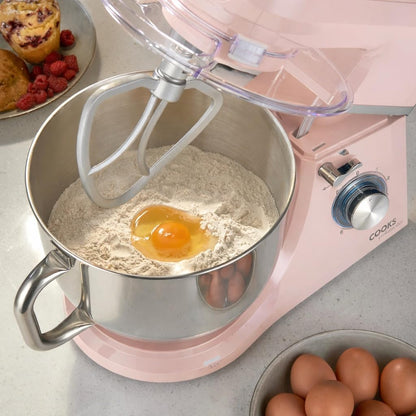 Stand Mixer 1200W 7.4 Qt Stainless Steel Bowl 6 Speeds Pulse Pink