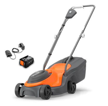 Cordless Lawn Mower 12.6in Cutting Width 4 Height Settings 1.2-2.4 in 18V 4.0Ah Orange