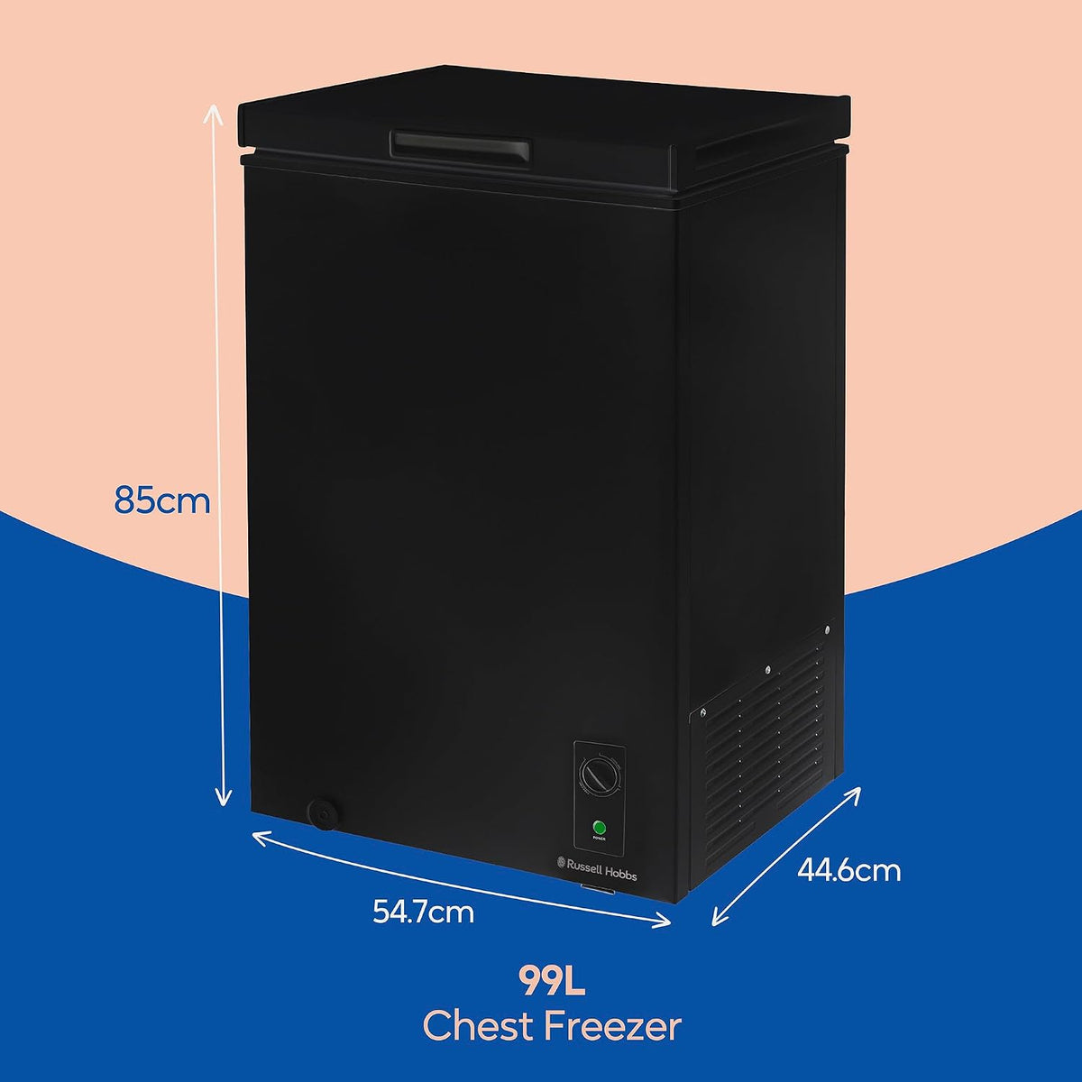 Chest Freezer 3.5 cu ft Freestanding With Adjustable Temperature Black