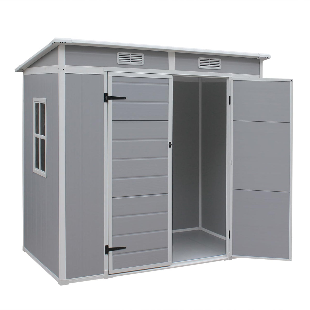 Outdoor Garden Storage Shed 6 X 4 Ft Gray Plastic Aluminum Frame