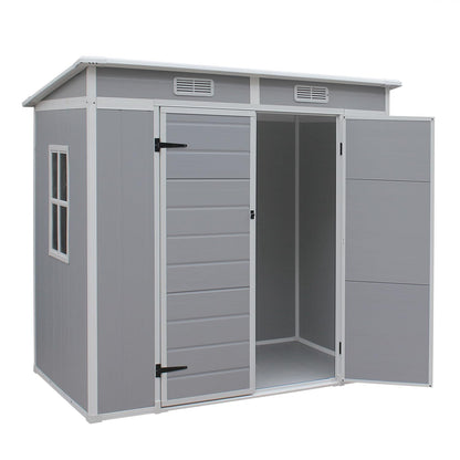 Outdoor Garden Storage Shed 6 X 4 Ft Gray Plastic Aluminum Frame