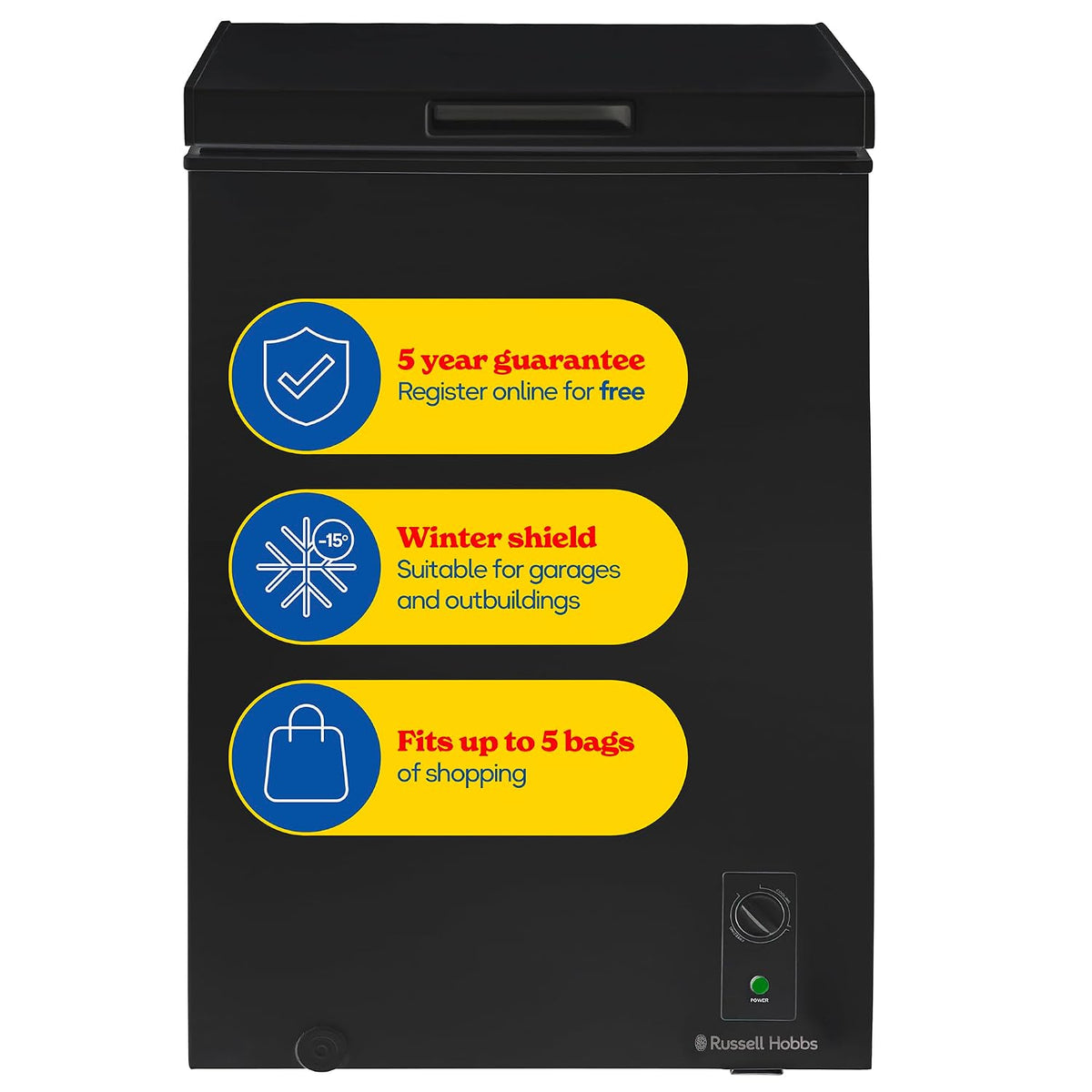 Chest Freezer 3.5 cu ft Freestanding With Adjustable Temperature Black