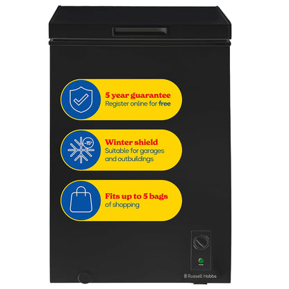 Chest Freezer 3.5 cu ft Freestanding With Adjustable Temperature Black