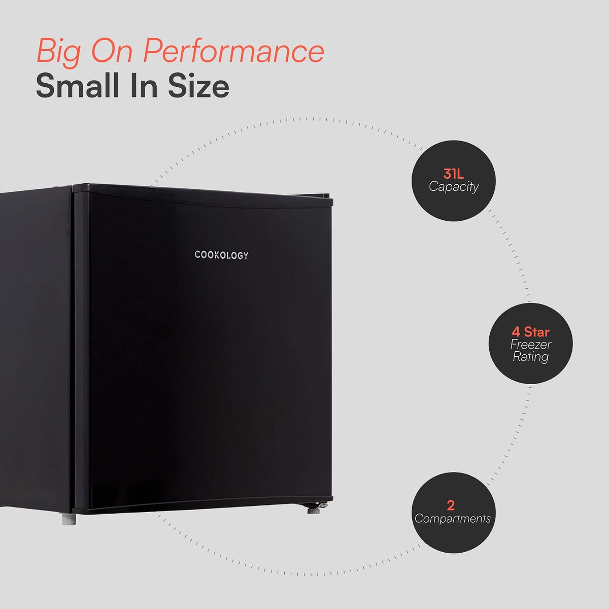 Table Top Freezer 1.1 cu ft Reversible Door Adjustable Thermostat Black